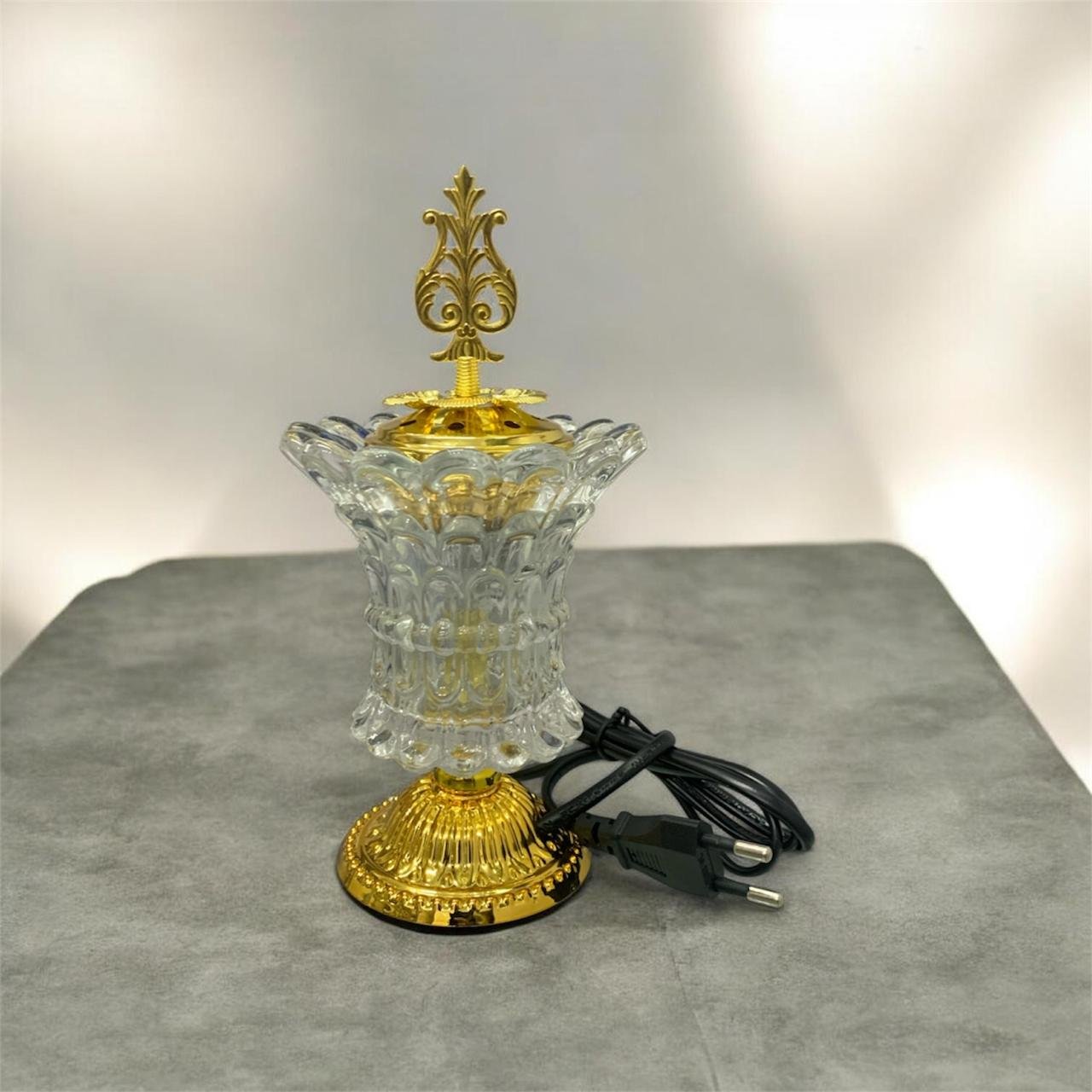 Glas Bakhoor Burner White Color - Electric Burner - Image 2