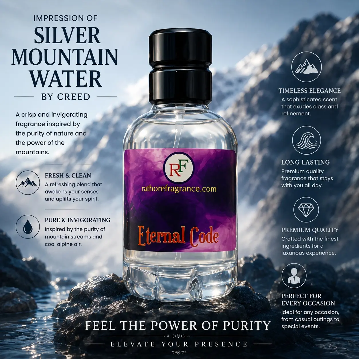 Eternal Code – Our Impression of : Silver Mountain Water Creed (50 ML)